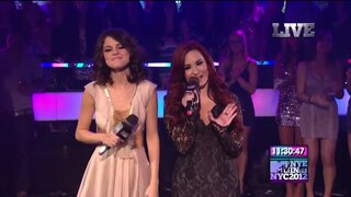 Selena Gomez and Demi Lovato from MTV NYE 2012