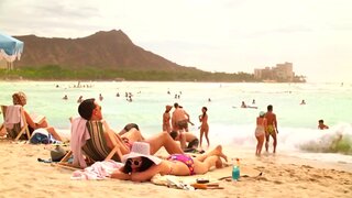 Jessica Paré Side Boob and in Bikini on Mad Men s06e01