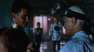 Carrie Fisher in skintight metal top in The Time Guardian