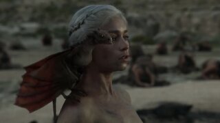 Emilia Clarke Nude on Game of Thrones s1e10