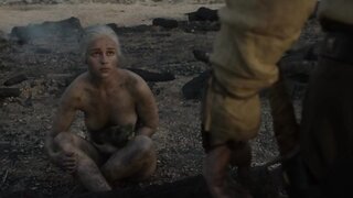 Emilia Clarke Nude on Game of Thrones s1e10