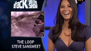 Olivia Munn breast massage on G4 Attack of the Show