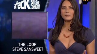 Olivia Munn breast massage on G4 Attack of the Show