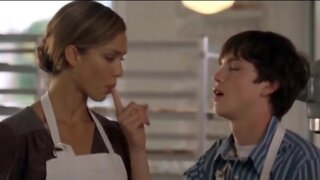 Jessica Alba sucking chocolate off some guys finger