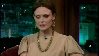 Emily Deschanel leggy on Craig Ferguson