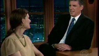 Emily Deschanel leggy on Craig Ferguson