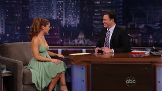 Alyssa Milano Cleaving it up on Kimmel