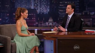 Alyssa Milano Cleaving it up on Kimmel