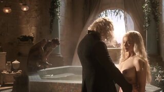 Emilia Clarke Completely Nude from Game of Thrones s1e1