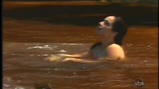 Andrea Richa Nude in water in Pantanal