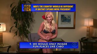 Britney Spears Does Letterman Top 10 In Bikini and Paparazzi Bikini Vid