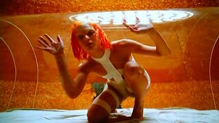 Milla Jovovich See-Through and Pokers from Fifth Element BTS