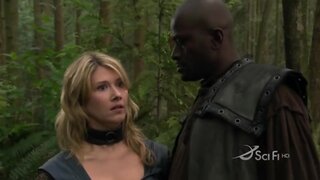 Jewel Staite Cleavage on Stargate Atlantis