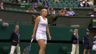 Jelena Djokic Pokies and slow motion wobble at Wimbeldon 2011