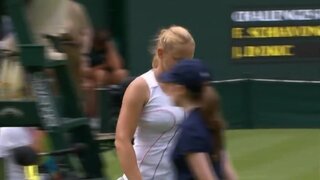 Jelena Djokic Pokies and slow motion wobble at Wimbeldon 2011
