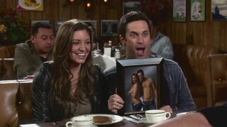 Bianca Kajlich Skimpy holding Boobs in Rules of Engagement s5e21