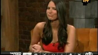 Olivia Munn Downblouse and Sexy legs in red dress from AOTS