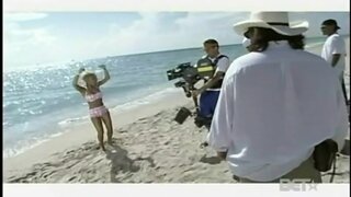 Keyshia Cole Behind the scenes beach shoot with Huge boobs