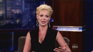 Katherine Heigl Cleavage and Bikini footage on Kimmel