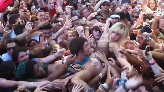 Lady Gaga stage dive clip