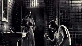 Carla Gugino Bare Breasts and in Panties in Sin City