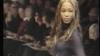 Yasmeen Ghauri and Naomi Campbell Sheer See-Thru on the catwalk from Fashion TV
