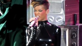 Rihanna in catsuit on Rude Boy live in Oberhausen The Last Girl On Earth Tour