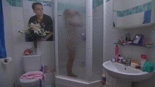 Jorgie Porter taking a shower on Hollyoaks