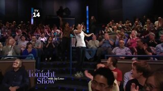 Pamela Anderson in slightly See-Through dress on the Tonight Show