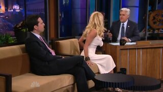 Pamela Anderson in slightly See-Through dress on the Tonight Show