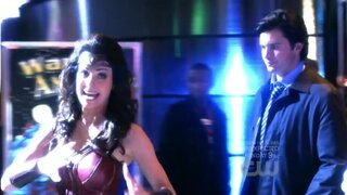 Erica Durance in costumes on Smallville
