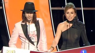 Ana Belen in See-Through dress showing Nipples at Goya Awards 2010