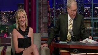 Sharon Stone in miniskirt and Nipply on The Late Show with David Letterman