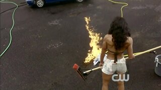 Katerina Graham in Bikini Top on Vampire Diaries S1e5